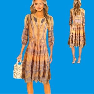 🦋LEON MAX LIMITED EDITION 🦋Yellow/Grey🦋 Embroidered Shirtdress🦋Made i